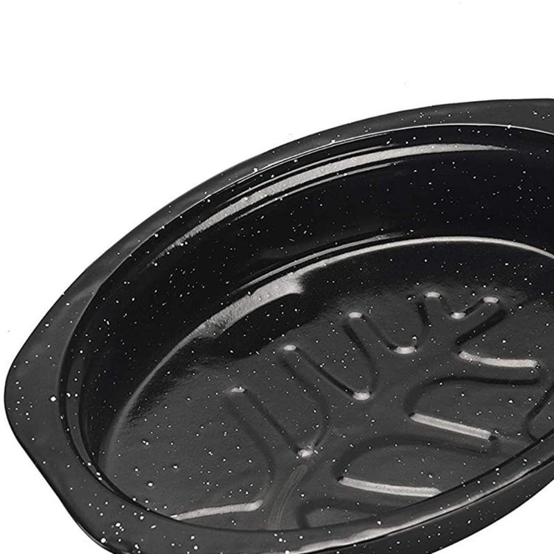 Enameled Iron Turkey Roaster With Lid Perfect For Baking Bread Roasting Meat And Vegetables Dishwasher Safe