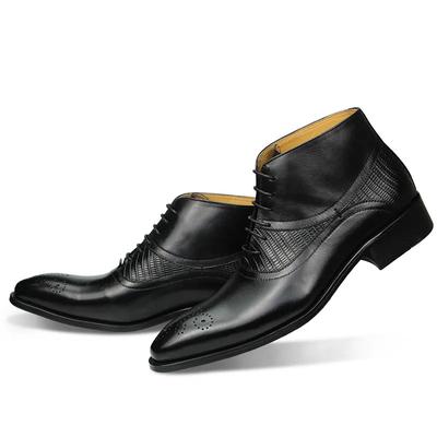 Ankle Boots for Mens Elegant Lace Up Formal Office Leather Dress Shoes Wedding Party Fashion Designer Oxford Blue Black Footwear