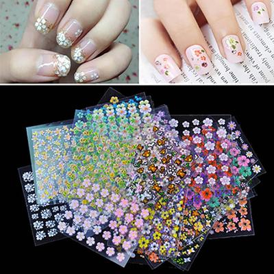 30 Sheets 3D Mixed Floral Bow Heart Design Nail Art Stickers Decals Manicure
