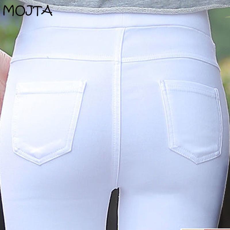 Plus Size Women's Elastic Waist Jeans Spring Autumn Slim Stretch Pencil Jeans Casual Female Denim Trouser