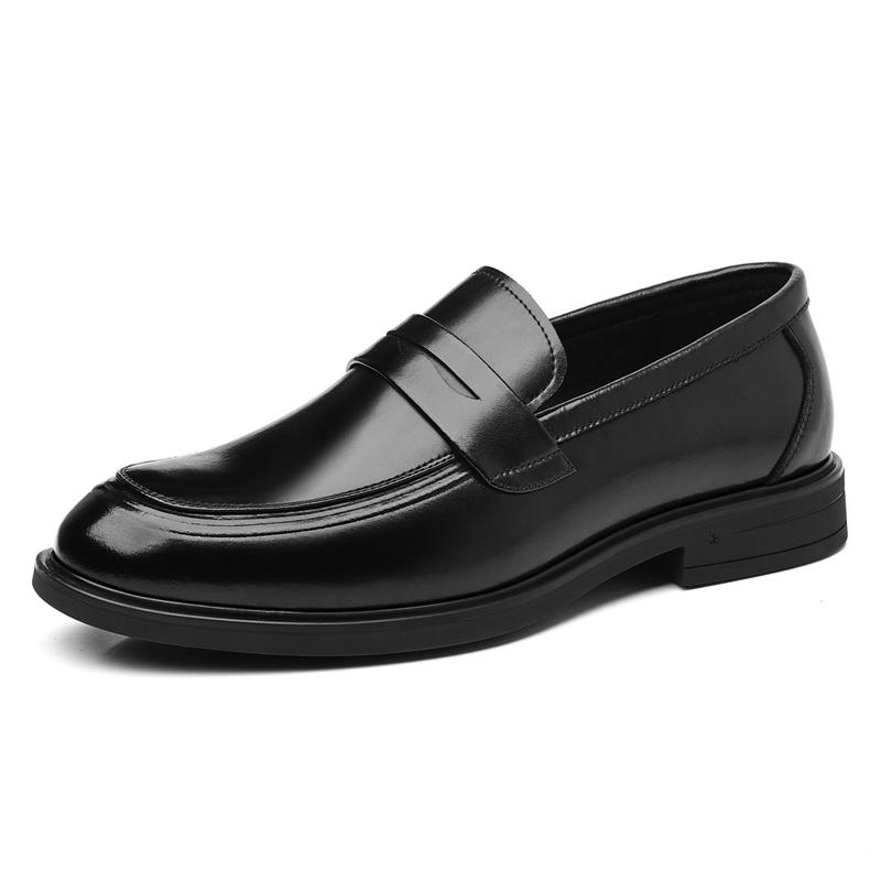 

Men s Formal Leather Loafers Italian Style Slip-on Stylish Elegant Business Shoes Comfortable Lightweight Office Dress Shoes 44 чорний