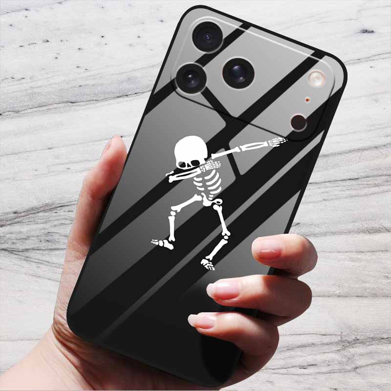 Cartoon Patterns Case For iPhone 17 Pro Plus Capa 17 Pro Max Bumper Luxury Tempered Glass Hard Back Cover iPhone17 Air Funda