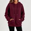 Felpa con cappuccio a maniche lunghe colorata da donna, pullover casual per l'uso quotidiano