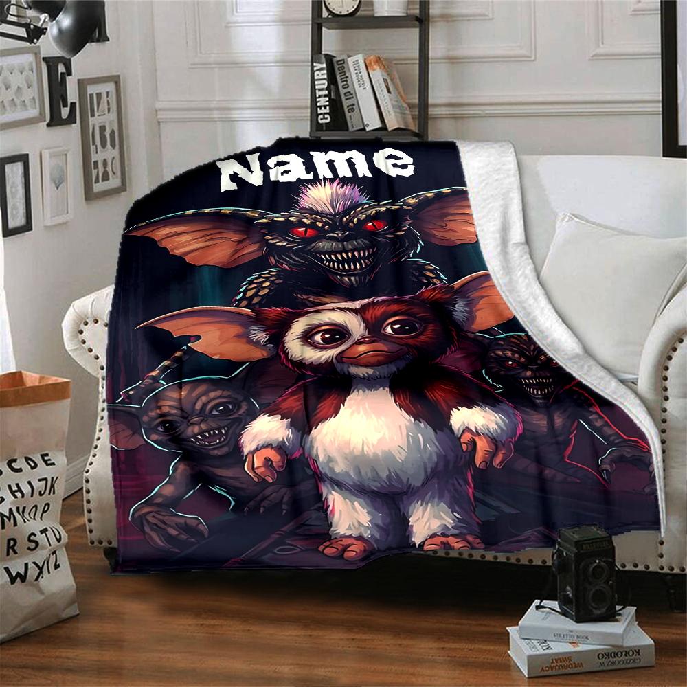 Custom Name Mysterious Creature Portrait Blanket for Couch & Bed, Plush Cozy Fuzzy Blanket Super Soft & Warm Blankets for Fall and Winter. 0908141