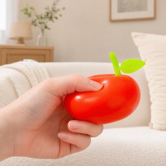 Simulated Red Fruit Squeeze Toy, Anxiety Relief Green Fruit Stress Ball, Focus Aid Relaxation Fruit Sensory Fidget Toy, Decompression Gadget