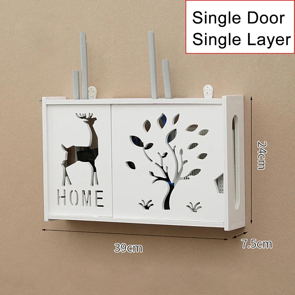 WIFI Router Wall Mounted Organizer Shelf Cable Power Plus Wire TV Set-Top Box Storage Rack for Home Office Storage Supplies