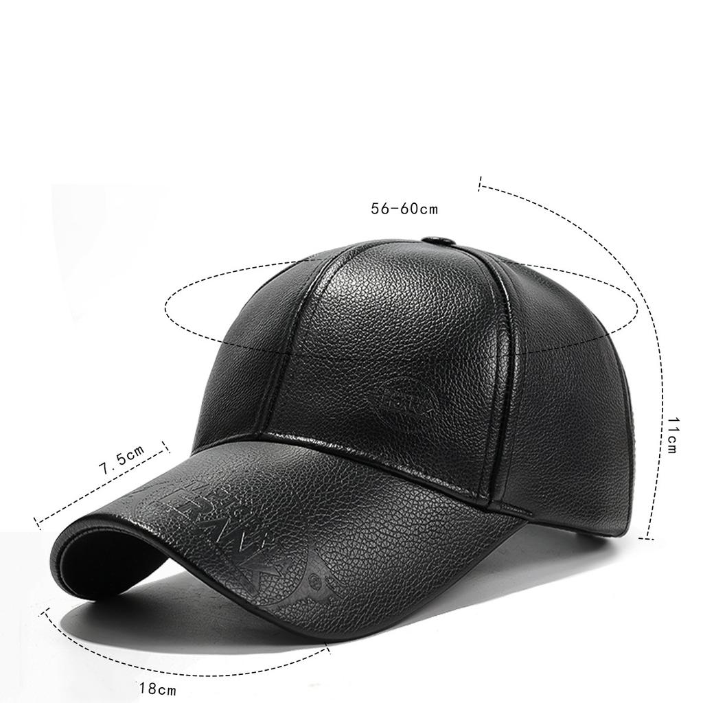 Northwood PU Leather Baseball Cap for Men Autumn Winter Outdoor Warm Baseball Hat Solid PU Faux Leather Trucker Hats
