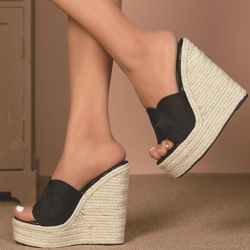 Dropship Lato Nowe Espadryle Platformowe Koturny Muły Sandały Gruba Platforma Rekreacyjne Damskie Wygodne Buty Sandały