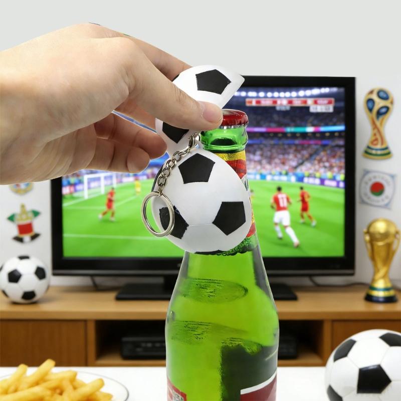 Unique Ball Shape Bottle Opener Magnetic Fridge Decors Drink Opener Tool Perfect Gift For Football Enthusiasts