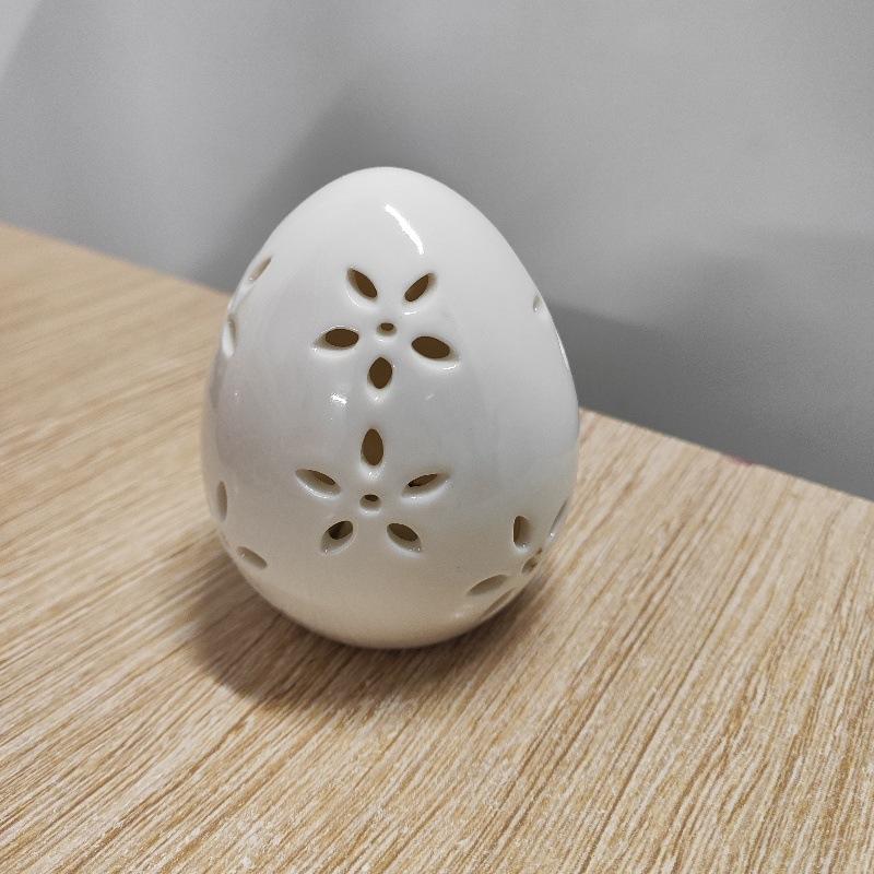 Keramische Eierdekorationen, LED-Licht leuchtende ausgehöhlte Eierornamente, kreative Geschenke