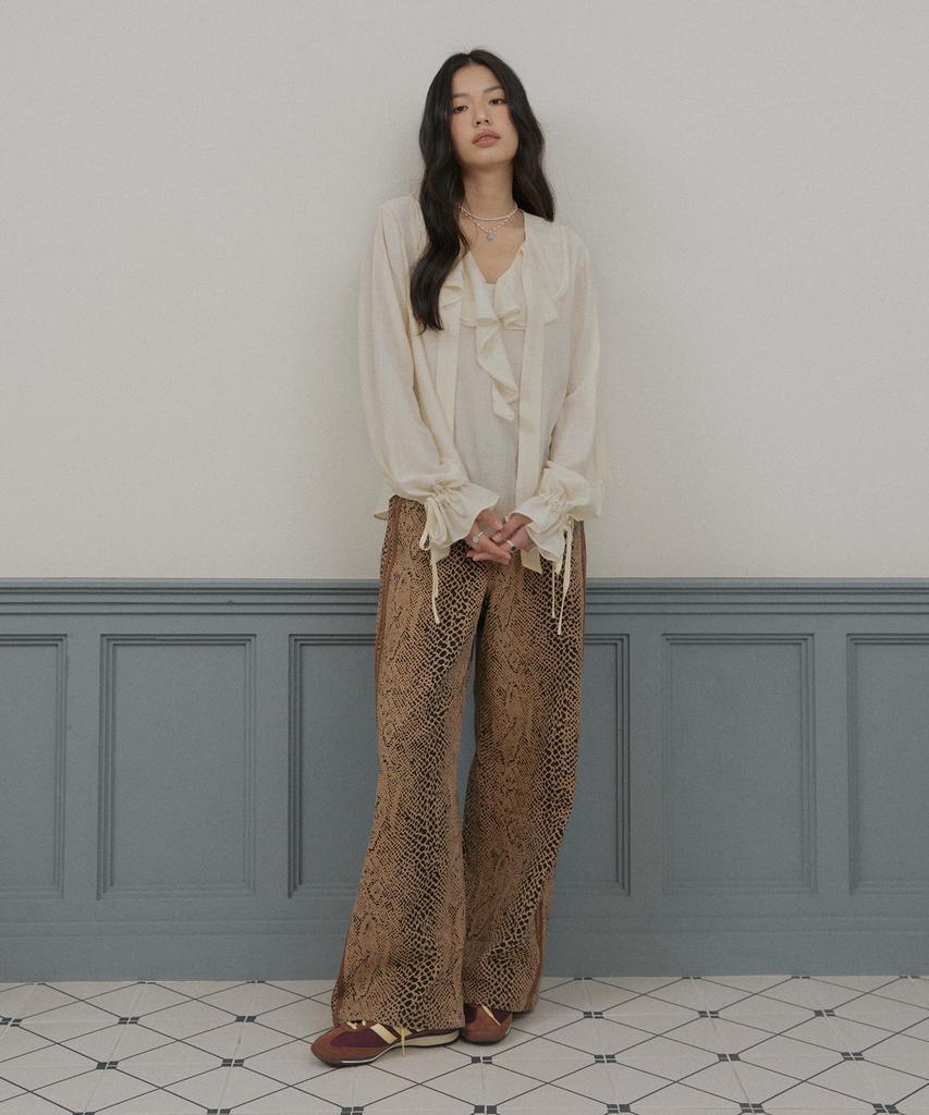 Blusa con arricciature e laccetti ROIROI - Avorio