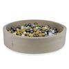 Dry Pool 130x30cm Velvet Soft Beige with 600 Balls: Beige, White, Silver