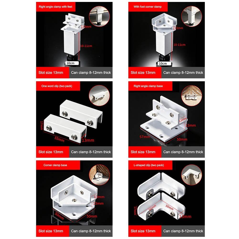 Heavy Duty Aluminum Corner Clamps Aluminum Alloy Glass Tile Fixing Clip  Furniture Accessories