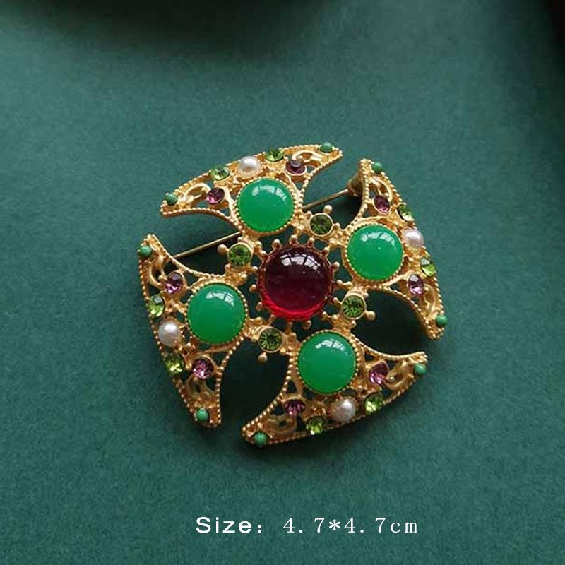 Colorful Baroque Pearl Gem Enamel Brooch Pin