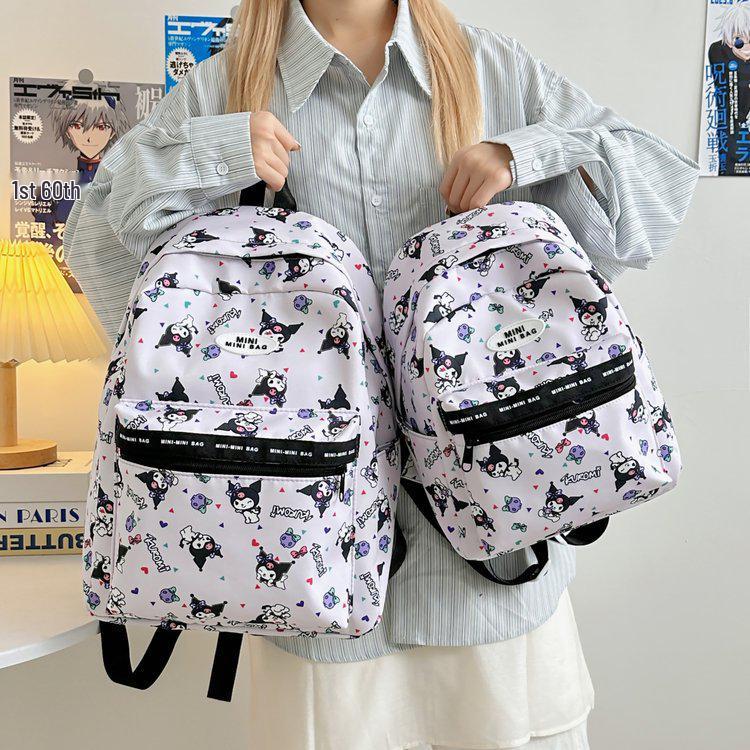 Hello Kitty Double Shoulder Backpack for Students - Cute Cartoon Design for Middle & High School Travel & Campus Outings.