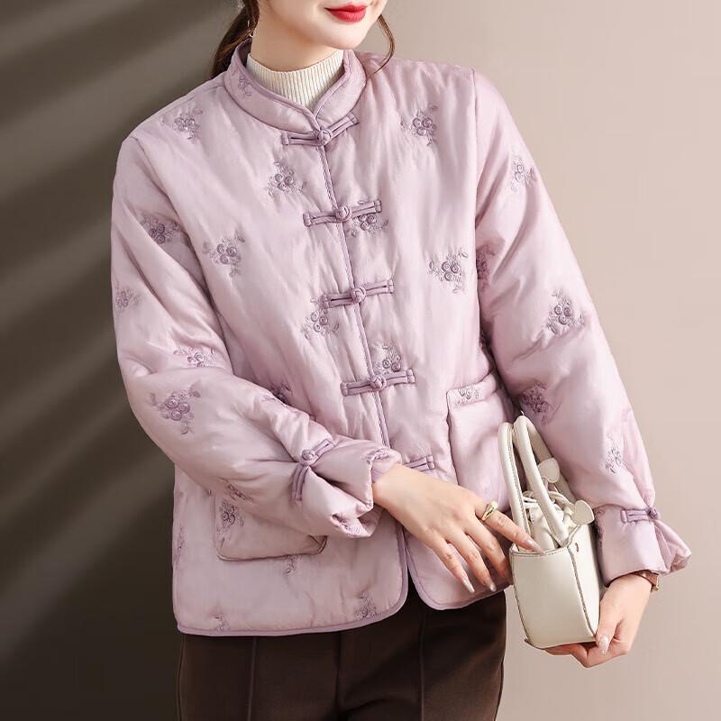 

Elegant Middle-Aged Women s New Chinese Style Padded Jacket 4XL