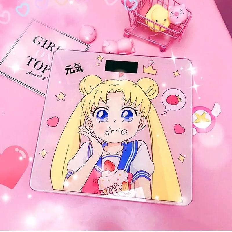 Karikatür Kız Dijital Vücut Yağ Ölçerleri Lcd Ekran Akıllı Ağırlık Ölçeği Banyo Terazileri Yüksek Hassasiyetli Elektronik Zemin Vücut Terazileri