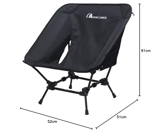MOON LENCE Outdoor Chair, Low Chair, 2-Way, More Stable, Camping Chair, Ground Chair, Lightweight, Foldable, Compact, 150kg Weight Capacity, Low Type,