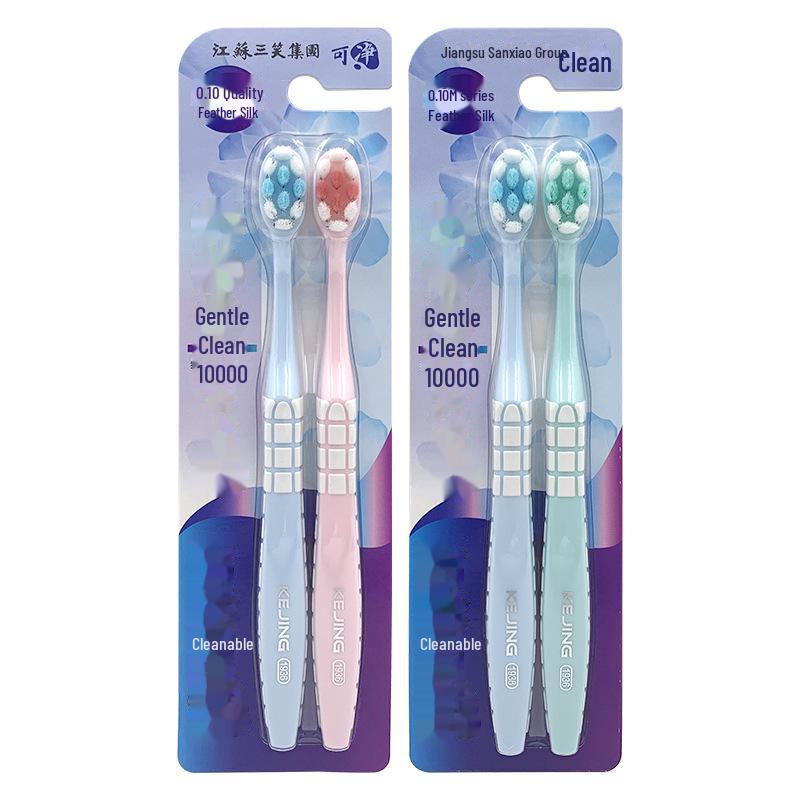 Kejiekejing Ultra-Dense Soft Bristle Toothbrush: 10,000 hair, high-density C1611C fluffy silk petals, small head for gum protection.