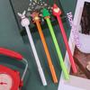 8/20 PCS Christmas Gel Ink Pen Novelty Christmas Cartoon Characters Reindeer Santa Claus Stick 0.5mm Black Ink Fun Party Birthday Gifts Back To School