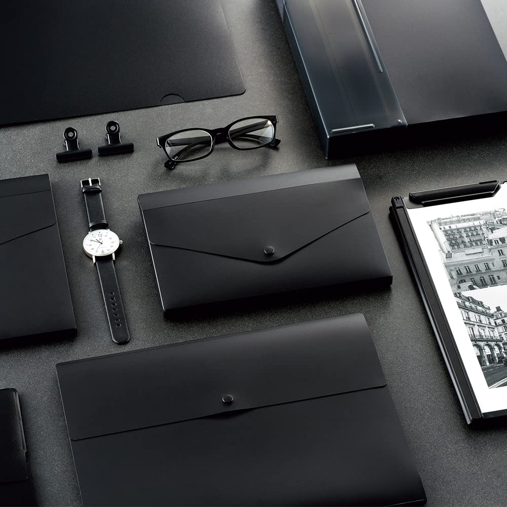 LIHIT LAB Noir x Noir Umschlag A5095 Hülle, A4, Schwarz,