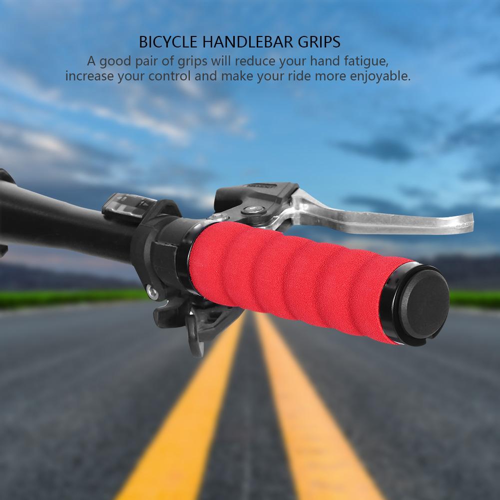 GUB Anti Slip Comfortable Sponge Handlebar Locking Grips Mountain Bike Road Bike Bar (red)