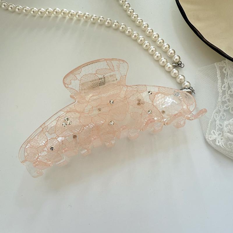 New Korean Woman Senior Lace Pattern Hair Claw Barrettes Girl Fashion Hair Clips Hair Headwear Hair Accessories Hairpins