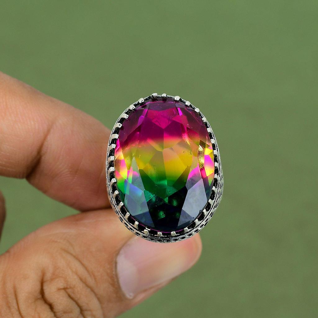 Faceted Multi Tourmaline Ring 925 Sterling Silver Ring Handmade Unique Ring Tourmaline Gemstone Jewelry Gifts For Her Available In Ring Size