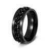 Men's Titanium Steel Rotating Chain Ring - Rotatable Stress Relief Jewelry and Beer Bottle Opener