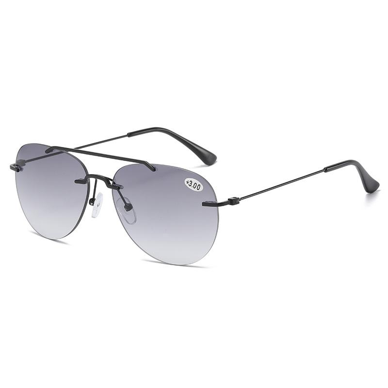 

MODFANS Sunglasses Presbyopia Men s Distance And Near Dual-use Double Light Presbyopia Glasses Rimless Sun Glasses UV Protection 4