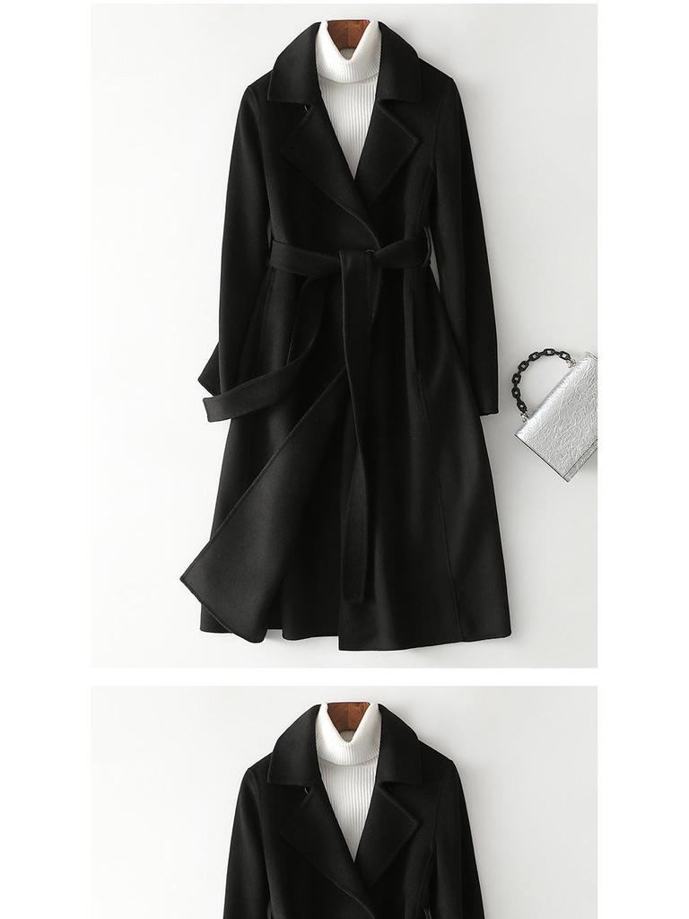 2022 Double-Sided Cashmere Slim-Fit Women's Long Wool Coat
