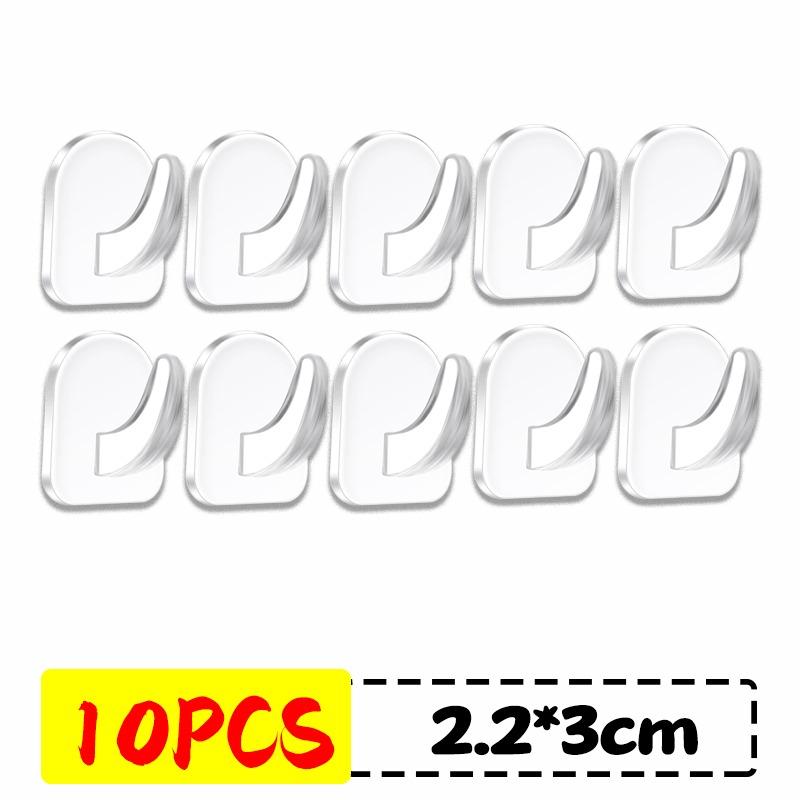 

Transparent Self Adhesive Hooks Wall Mounted Hanger Hook Suction Heavy Load Rack Clear Sticky Hanger Kitchen Bathroom Organizer