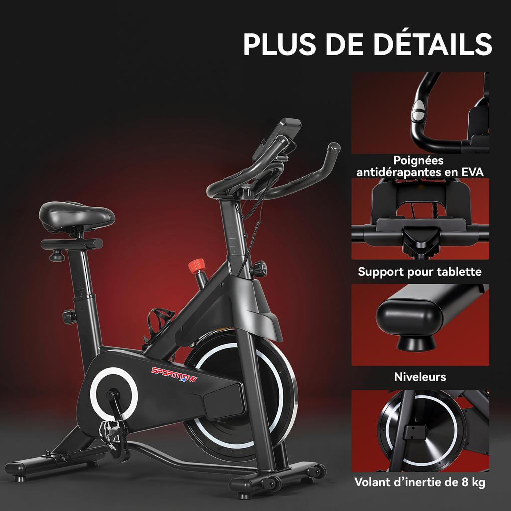 Exercise Bike, Magnetic Resistance, LCD, 108 x 51 x 116 cm, White
