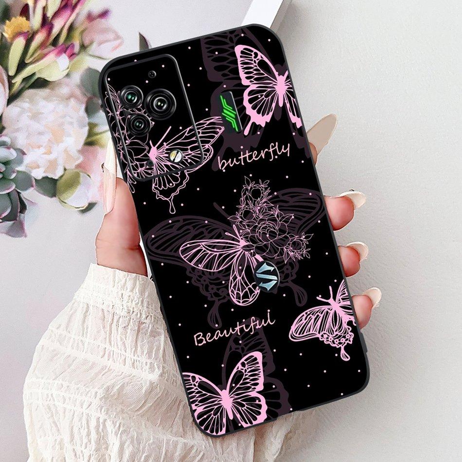 Per Xiaomi Black Shark 5 Pro Shark5 Custodia per Telefono Black Shark 5 5Pro Elegante Floreale Gatto Dipinto Morbido Silicone TPU Custodie
