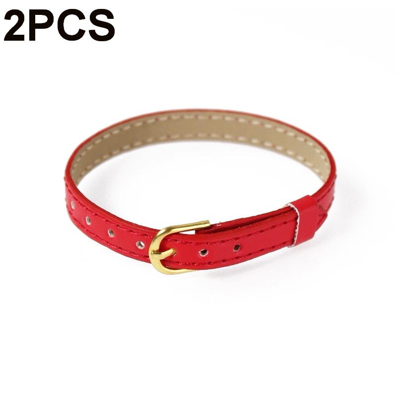 [JN] 2PCS Pet Collar DIY Accessories New Dollhouse 8mm PU Leather Bracelet For Slide Charms Wristband Women