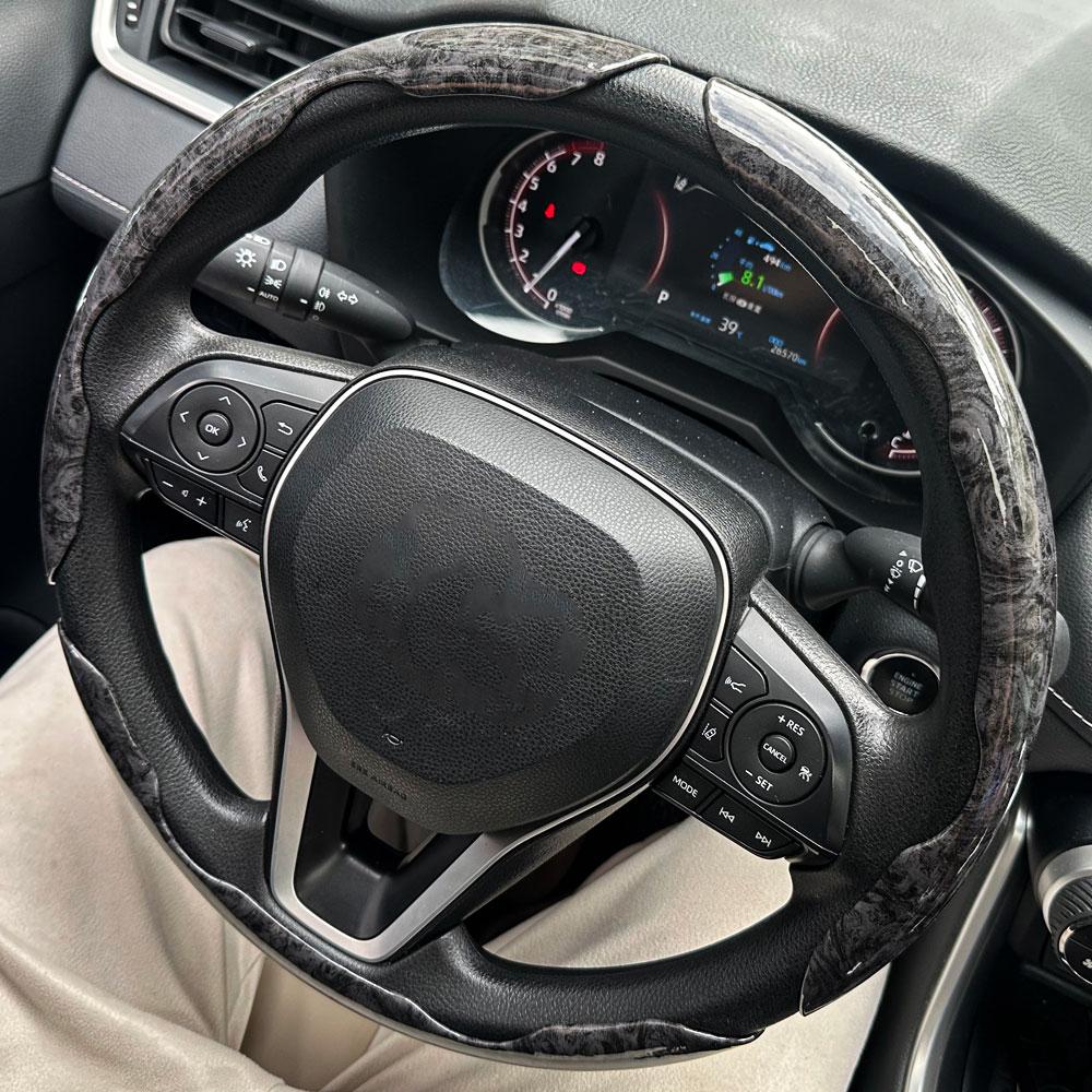 1Pair Car Steering Wheel Covers Booster Micro Fiber Leather Auto Interior Decorative Accessories Universal Carbon Fiber Looking