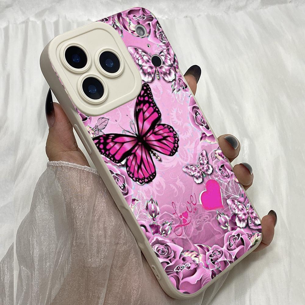 M307 Butterfly Heart Art Cute Design Angel Eyes Soft Phone Cases for iPhone Samsung Galaxy Xiaomi Rdemi Huawei Honor Infinix Realme OPPO All Model