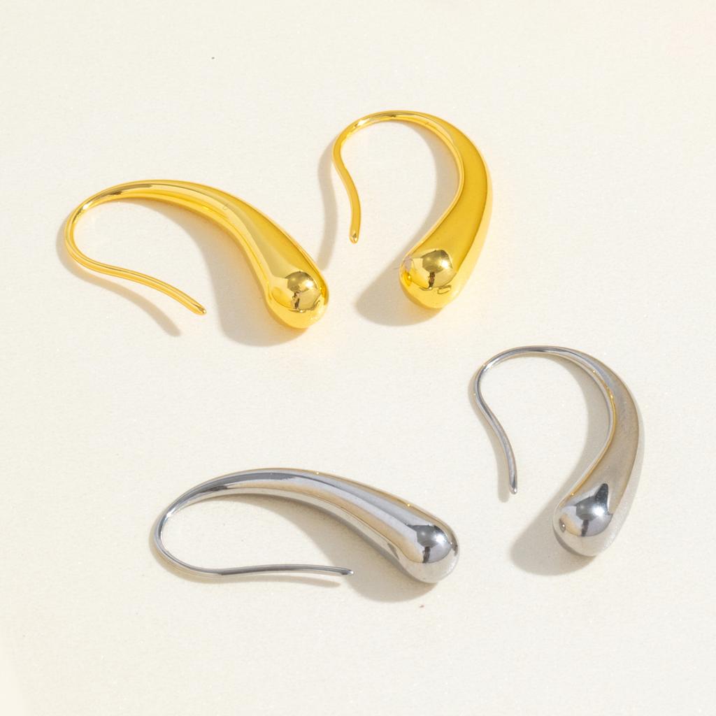 Women's Classic Teardrop Earrings - Lightweight Small Fish Hook Back, 18K Gold Plated Stainless Steel, Hypoallergenic Everyday Gold Jewelry