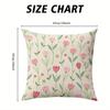 Blush Tulip Square Jacquard Pillow Cover for Sofa Office Waist Cushion Cover Home Decorative Pillowcase