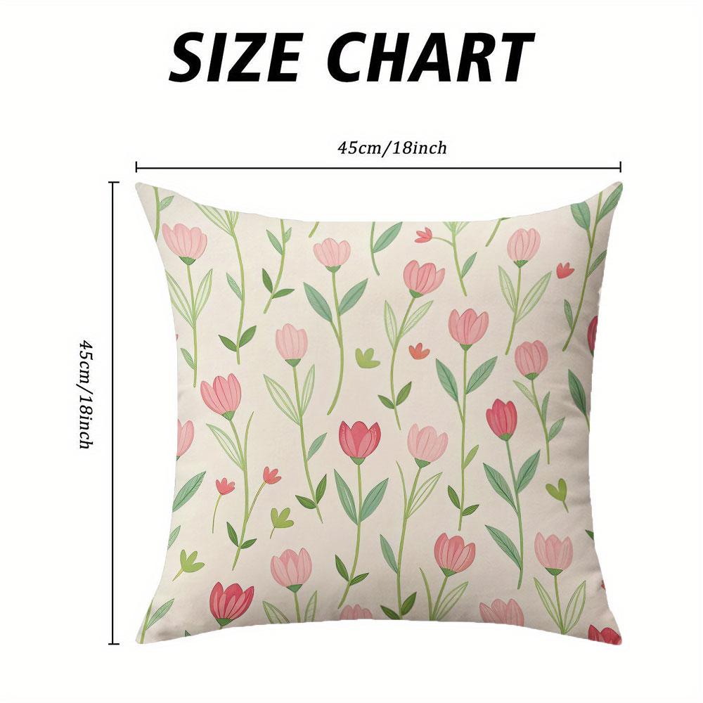 Blush Tulip Square Jacquard Pillow Cover for Sofa Office Waist Cushion Cover Home Decorative Pillowcase