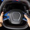 Blue Carbon Fiber Steering Wheel Button Sticker For -2025 Corvette C8