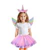 Fairy Wing Unicorns Headbands Tutus Skirts for Kids Girls Unicorns Pretend Play Costume Halloween Birthday Party Decors