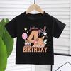 New Capybara Summer Birthday Number Pure Cotton Print Kids T Shirts Short Sleeved Cute Children's T-shirt