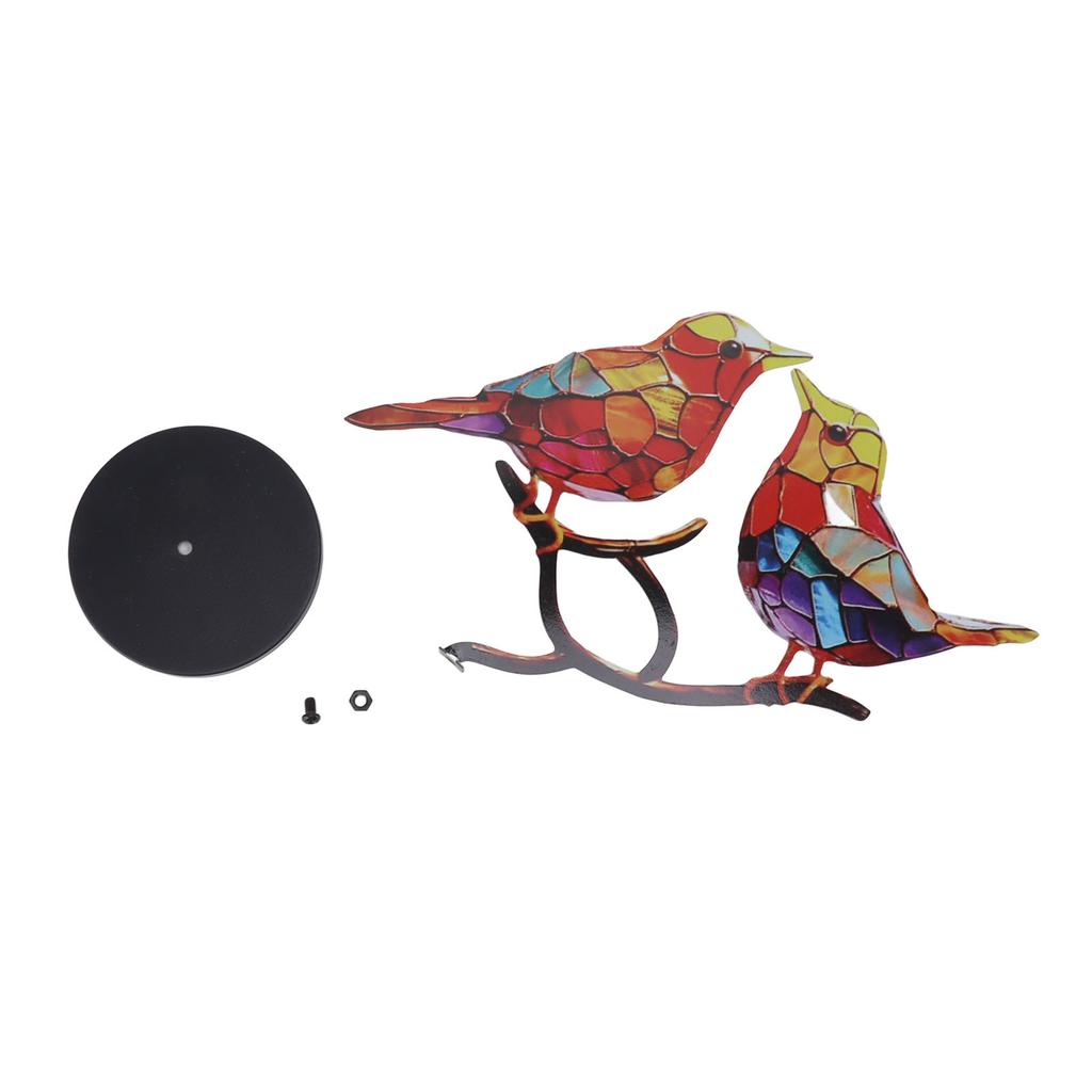 Birds On Branch Desktop Ornaments Iron Double Painted Bird Colorful Birds Ornament Tablet for