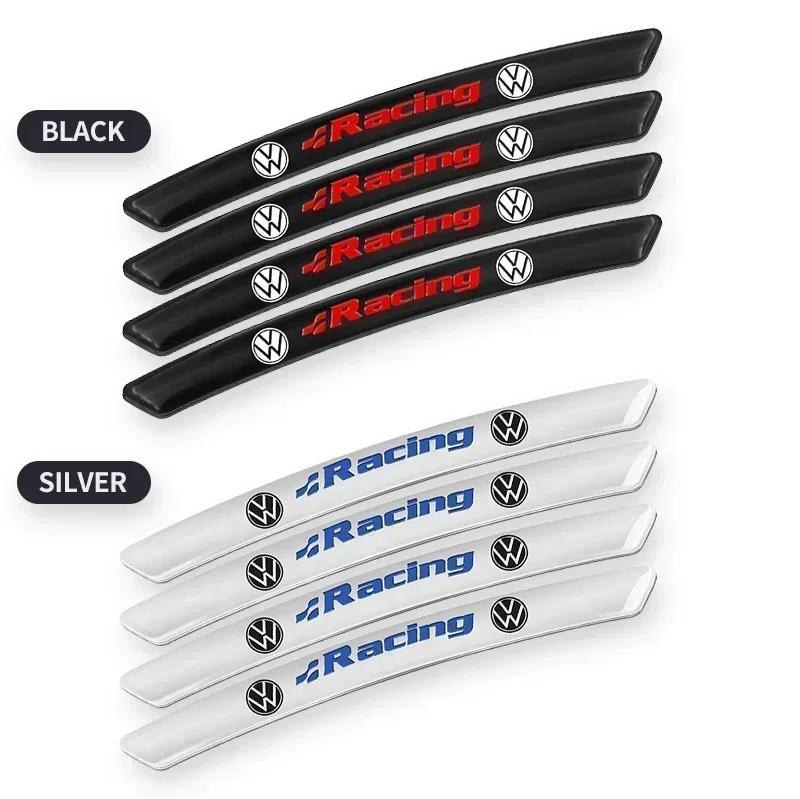 4pcs Aluminum Logo Car Wheel Rim Hub Sticker Car Decoration For VW GTI Polo Golf Passat Tiguan Arteon Touareg Taigo Caddy BCT1