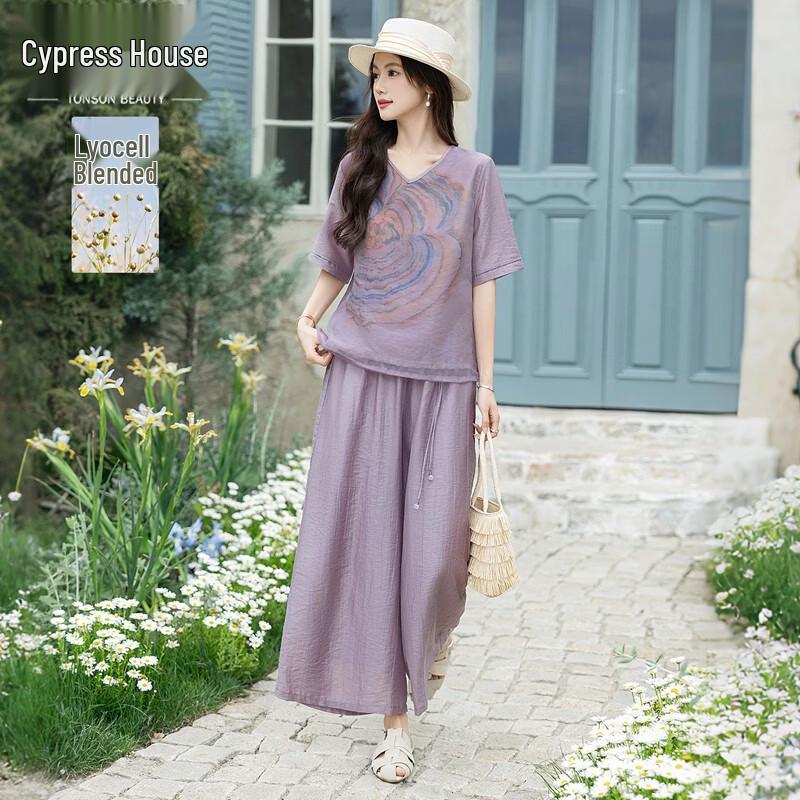 Sibaisha Women s Tencel Summer Two-Piece Set XXL
