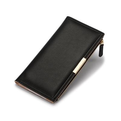 Portafoglio da Donna Ultra Sottile Portamonete in Pelle Porta Carte di Credito Pieghevole Portamonete con Zip Portafoglio Lungo da Viaggio