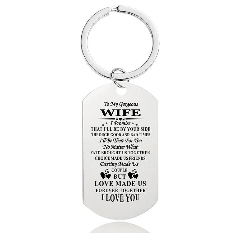 Breloc Militar Gravat din Oțel Inoxidabil - Cadou de Ziua Îndrăgostiților pentru Cupluri