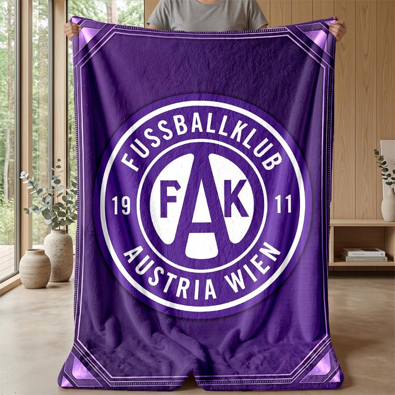 Austria Wien FC Weiche Flanell-Fleece-Decke Leicht Gemütlich Warm Überwurfdecke für Sofa Bett Heimdekoration