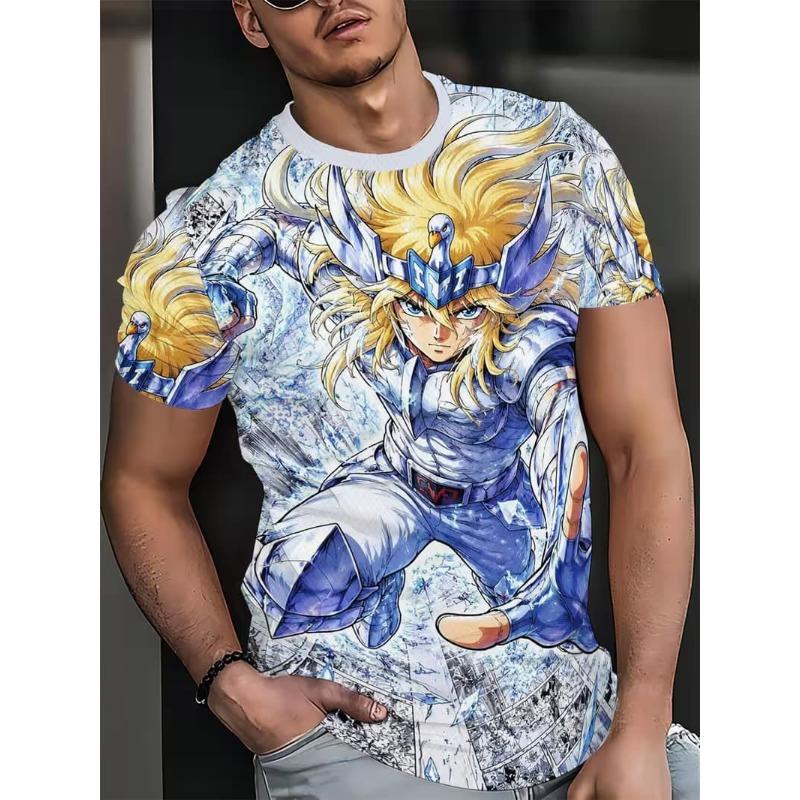 Men's Fashion 3D Printed Men's T-Shirt Round Neck Short Sleeve Trendy Street Wear